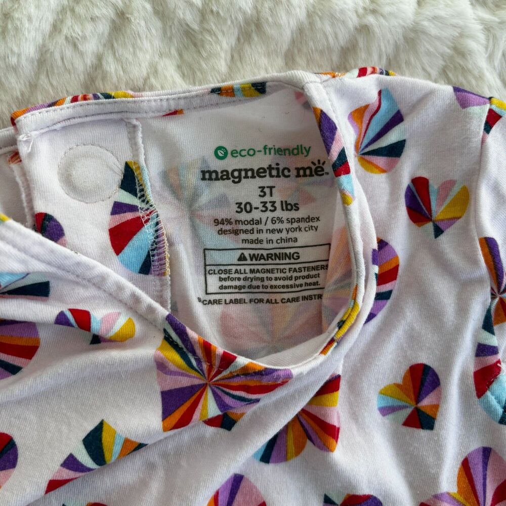 Magnetic Me Girls Twirl Dress 3T Heart Print Modal Magnetic Back Closure - Picture 5 of 5